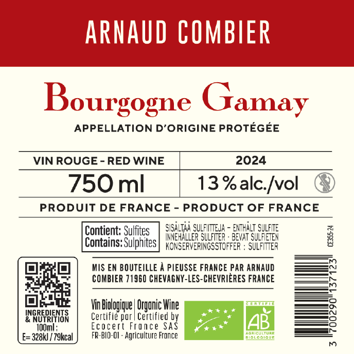 ETIQUETTE PREMIERE GOUTTE ROUGE